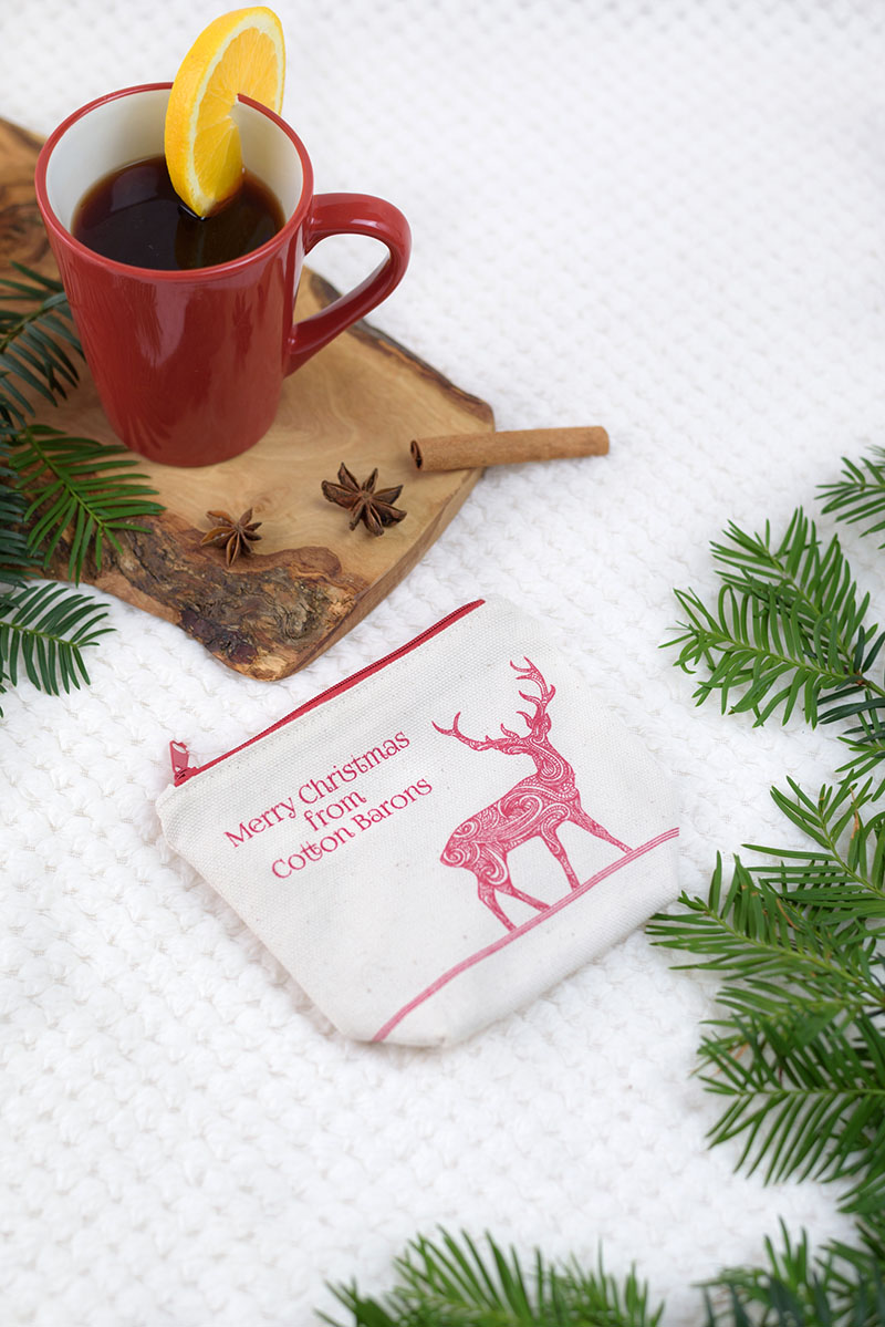 Cotton Zip Bag; 20 x 13 x 6 cm